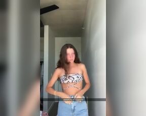 Snapchat nude leak gorgeous 18yo girl with small tits stripp